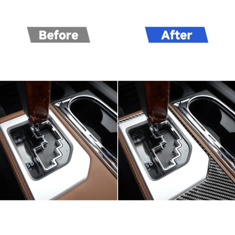 Carbon Fiber Car Gear Outer Frame Decorative Sticker for Toyota Tundra 2014-2018, Left Right Driving Universal, Gear Outer Frame