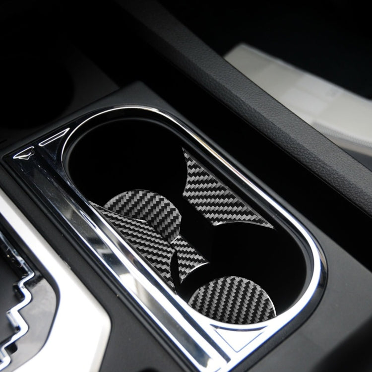 5 PCS / Set Carbon Fiber Car Central Control Cup Holder Panel Decorative Sticker for Toyota Tundra 2014-2018, Left Right Driving Universal, Central Control Cup Holder Panel
