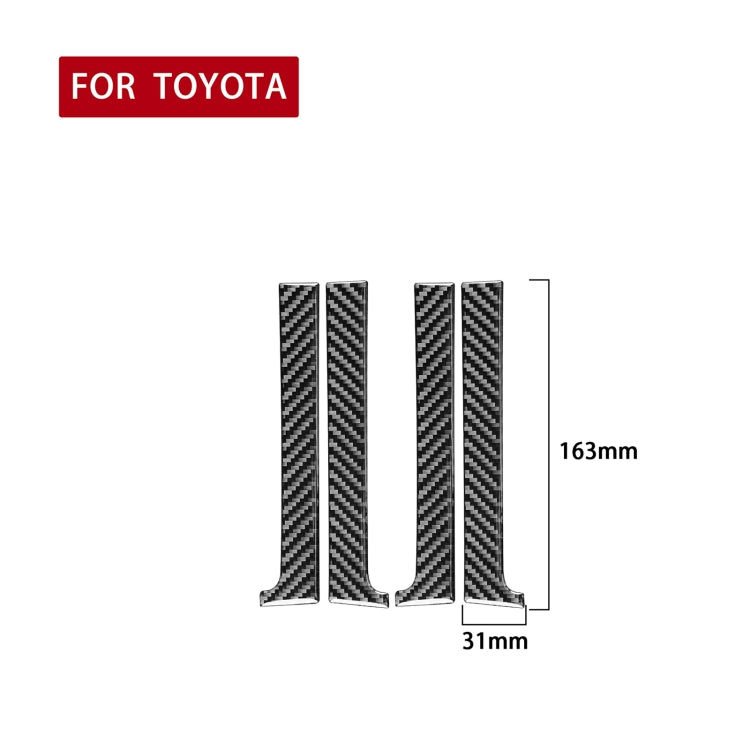 4 PCS/Set Carbon Fiber Car Inner Handle Decorative Sticker for Toyota Tundra 2014-2018, Left Right Driving Universal