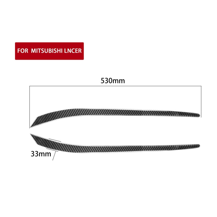 2 PCS / Set Carbon Fiber Car Lamp Eyebrow Decorative Sticker for Mitsubishi Lancer EVO 2008-2014, Drop Glue Version, For Mitsubishi Lancer EVO 2008-2014