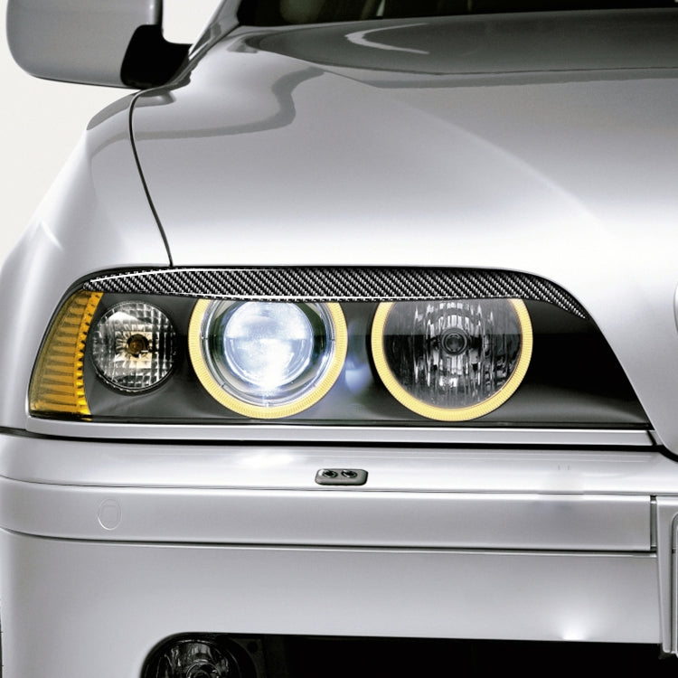 2 PCS / Set Carbon Fiber Car Lamp Eyebrow Decorative Sticker for BMW E39 1997-2003, Drop Glue Version, For BMW E39 1997-2003