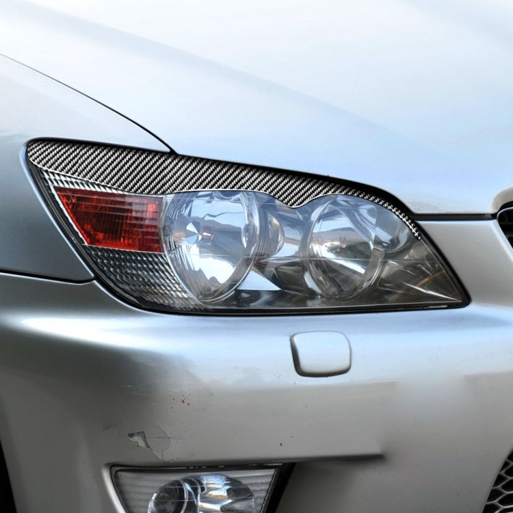 2 PCS / Set Carbon Fiber Car Lamp Eyebrow Decorative Sticker for Lexus IS200 1998-2005, Drop Glue Version, For Lexus IS200 1998-2005