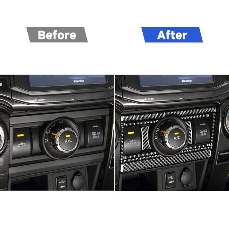 12 PCS / Set Carbon Fiber Car Air Conditioning Switch Panel Decorative Sticker for Toyota 4Runner 2010-2020, Air Conditioning Switch Panel