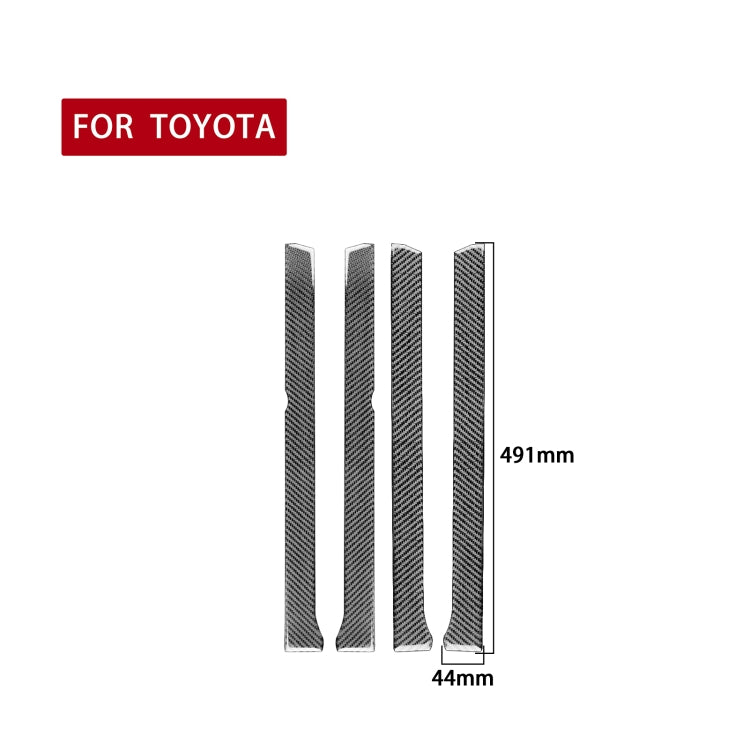 4 PCS / Set Carbon Fiber Car Window Inside Decorative Sticker for Toyota 4Runner 2010-2020, Window Inside