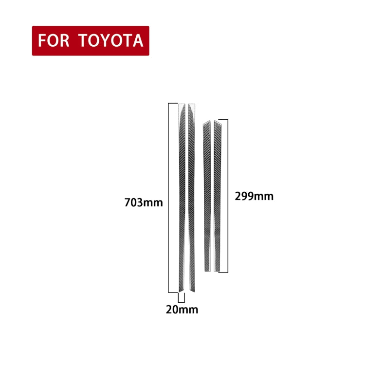 4 PCS / Set Carbon Fiber Car Door Inside Trim Decorative Sticker for Toyota 4Runner 2010-2020, Door Inside Trim