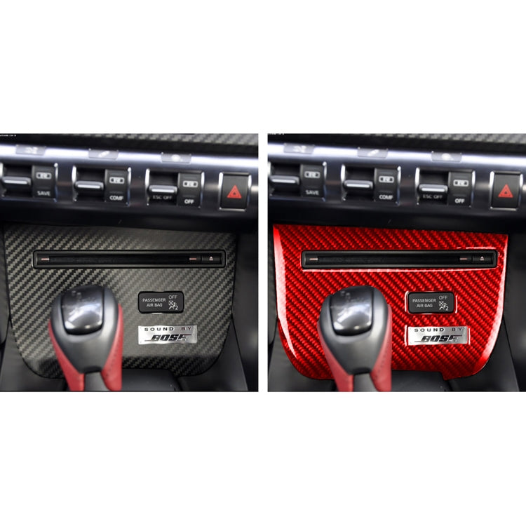 Carbon Fiber Car CD Player Console A Version Decorative Sticker for Nissan GTR R35 2008-2016, Left Driving