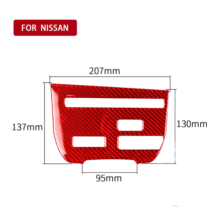 Carbon Fiber Car CD Player Console C Version Decorative Sticker for Nissan GTR R35 2008-2016, Left Driving, CD Player Console C Version