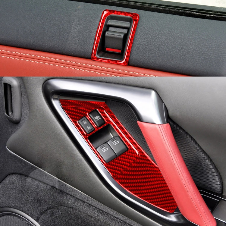 6 PCS / Set Carbon Fiber Car Window Lift Button Door Lock Decorative Sticker for Nissan GTR R35 2008-2016, Right Driving, Window Lift Button Door Lock, Right Driving