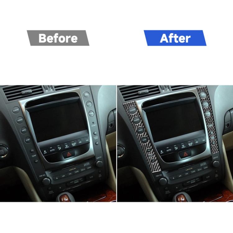 2 PCS / Set Carbon Fiber Car Central Control Panel B Version Decorative Sticker for Lexus GS 2006-2011,Left and Right Drive Universal, Central Control Panel B Version