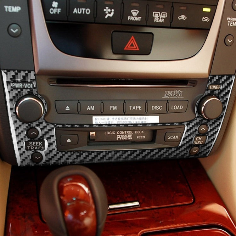 Carbon Fiber Car CD Panel B Version Decorative Sticker for Lexus GS 2006-2011,Left and Right Drive Universal