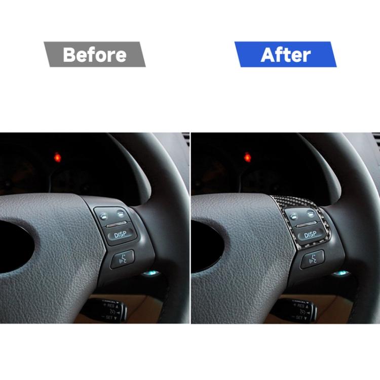 2 PCS / Set Carbon Fiber Car Steering Wheel Button B Version Decorative Sticker for Lexus GS 2006-2011,Left and Right Drive Universal, Steering Wheel Button B Version