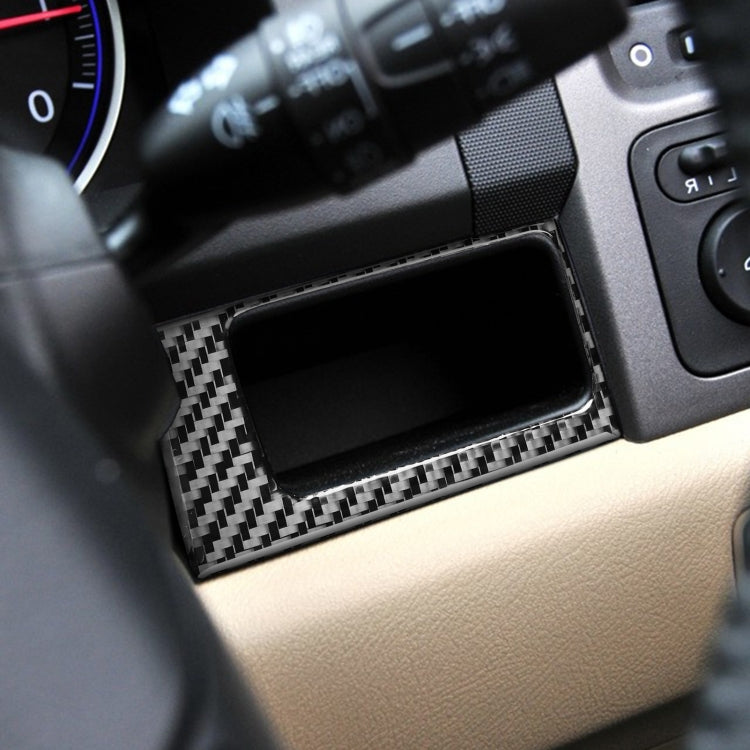 2 PCS / Set Carbon Fiber Car Central Control Card Box Panel Decorative Sticker for Honda CRV 2007-2011, Right Drive, Central Control Card Box ,Right Drive