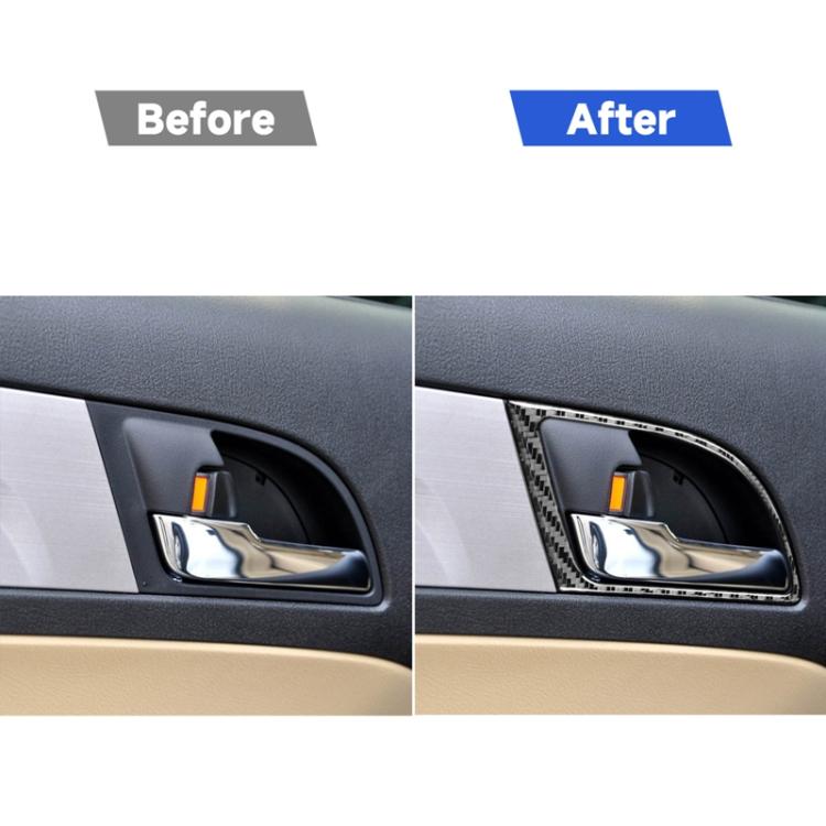 4 PCS / Set Carbon Fiber Car Inner Handle Frame Decorative Sticker for Honda CRV 2007-2011,Left and Right Drive Universal, Inner Handle Frame