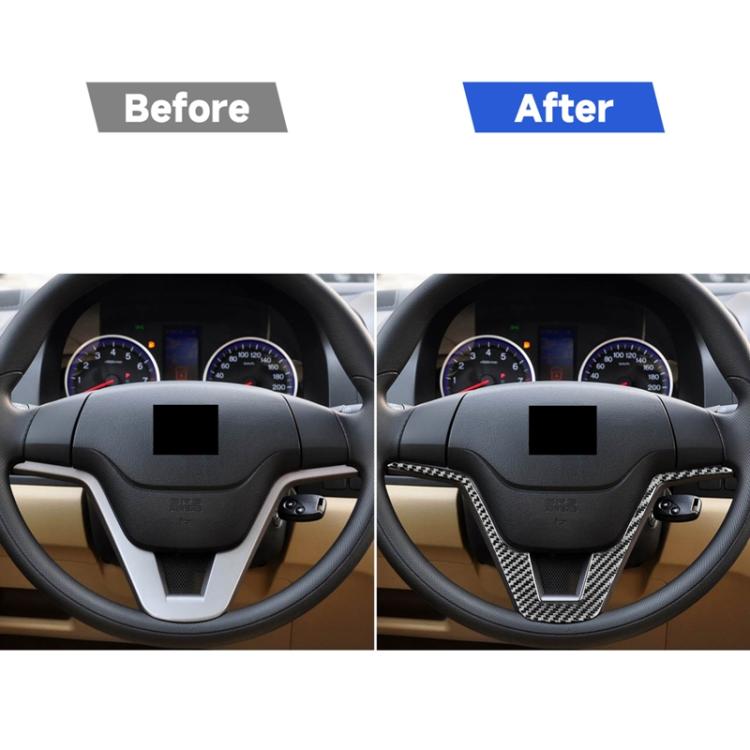 Carbon Fiber Car Steering Wheel Decorative Sticker for Honda CRV 2007-2011,Left and Right Drive Universal, Steering Wheel