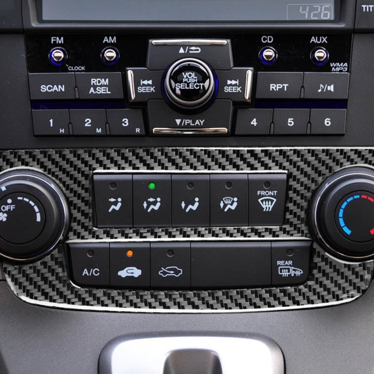 2 PCS / Set Carbon Fiber Car Central Control CD Volume Switch Frame Decorative Sticker for Honda CRV 2007-2011,Left and Right Drive Universal, Central Control CD Volume Switch Frame