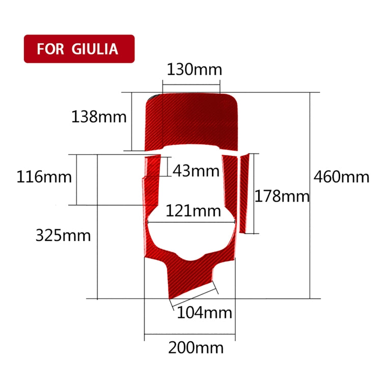 3 PCS / Set Carbon Fiber Car Gear Box Panel Decorative Sticker for Alfa Romeo Giulia 2017-2019,Left Drive