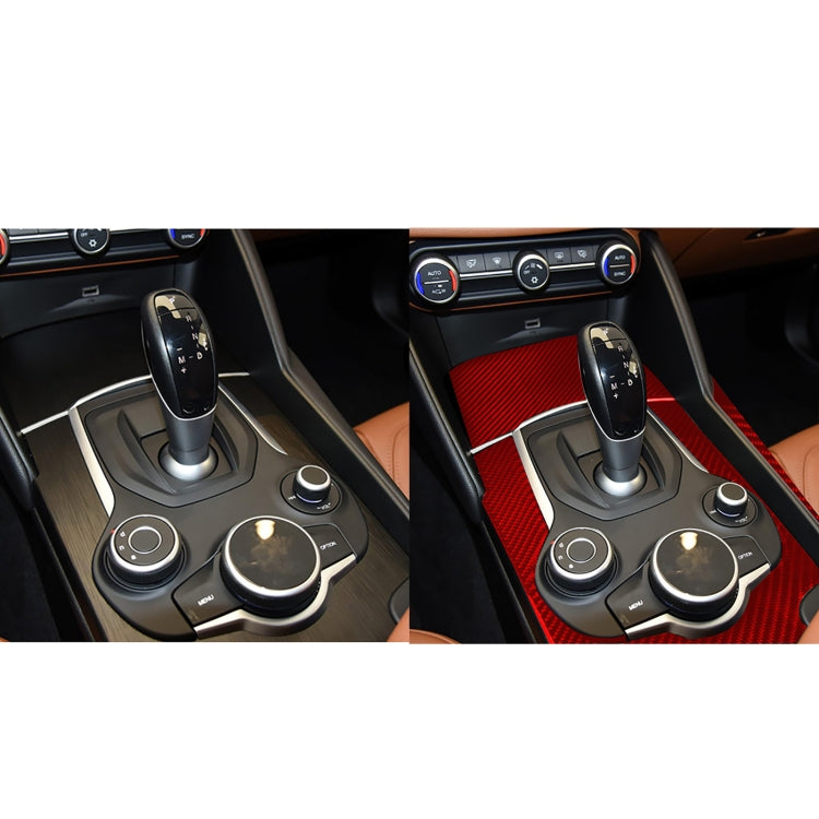 3 PCS / Set Carbon Fiber Car Gear Box Panel Decorative Sticker for Alfa Romeo Giulia 2017-2019,Left Drive