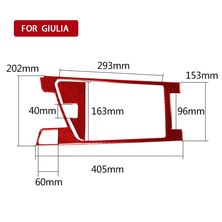 2 PCS / Set Carbon Fiber Car Armrest Box Frame Decorative Sticker for Alfa Romeo Giulia 2017-2019,Left Drive, Armrest Box Frame,Left Drive