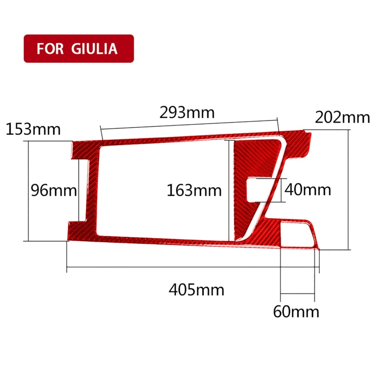 2 PCS / Set Carbon Fiber Car Armrest Box Frame Decorative Sticker for Alfa Romeo Giulia 2017-2019,Right Drive, Armrest Box Frame,Right Drive