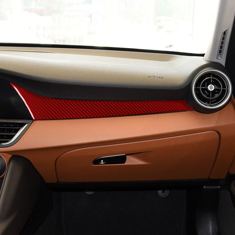 Carbon Fiber Car Dashboard Strip Decorative Sticker for Alfa Romeo Giulia 2017-2019,Left Drive, Dashboard Strip,Left Drive