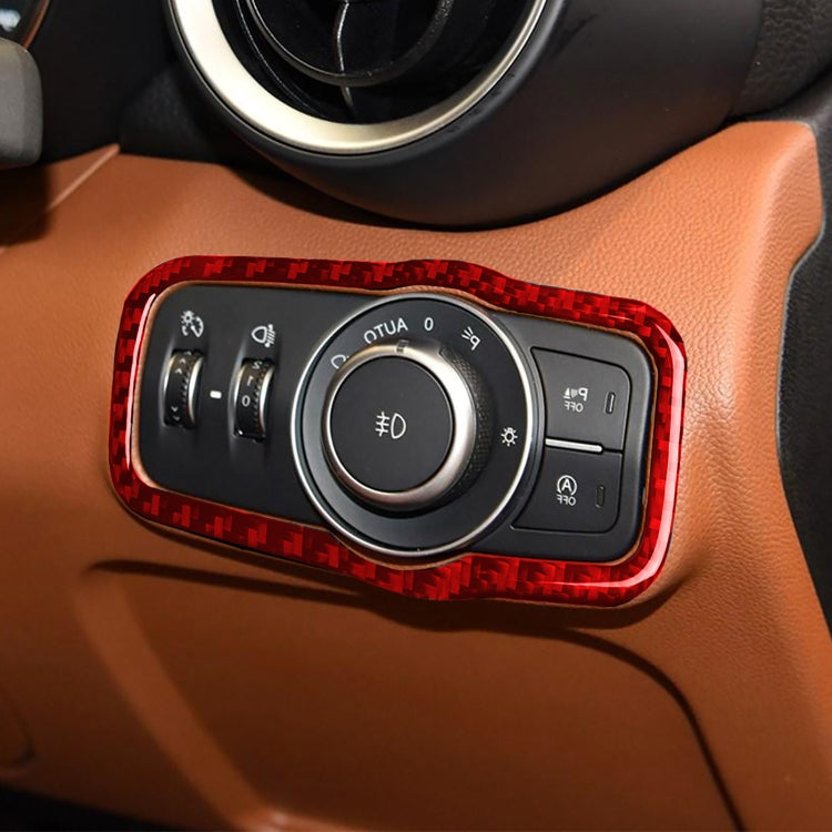 Carbon Fiber Car Headlight Switch Panel Decorative Sticker for Alfa Romeo Giulia 2017-2019,Right Drive, Headlight Switch Panel,Right Drive