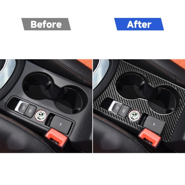 Carbon Fiber Car Water Cup Panel Decorative Sticker for Audi Q3 2013-2018,Left Drive, Water Cup Panel,Left Drive