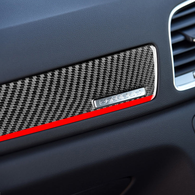 Carbon Fiber Car Co-pilot Trim Red Edge with Hole Decorative Sticker for Audi Q3 2013-2018,Right Drive, Co-pilot Trim Red Edge with Hole,Right Drive