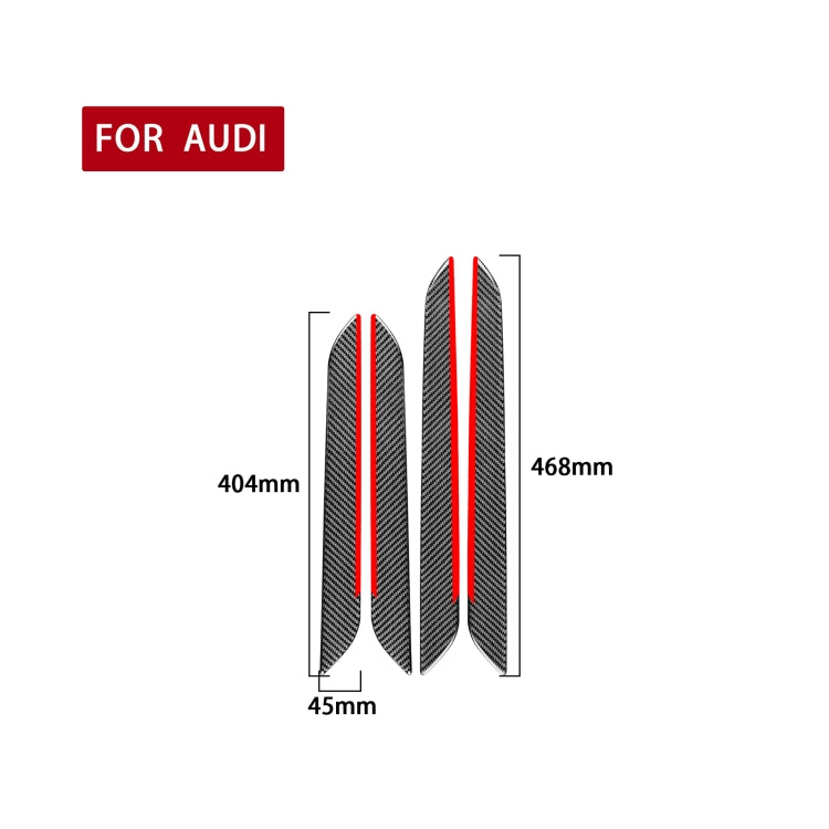 4 PCS / Set Carbon Fiber Car Interior Door Trim Red Edge Decorative Sticker for Audi Q3 2013-2018,Left and Right Drive Universal, Interior Door Trim Red Edge
