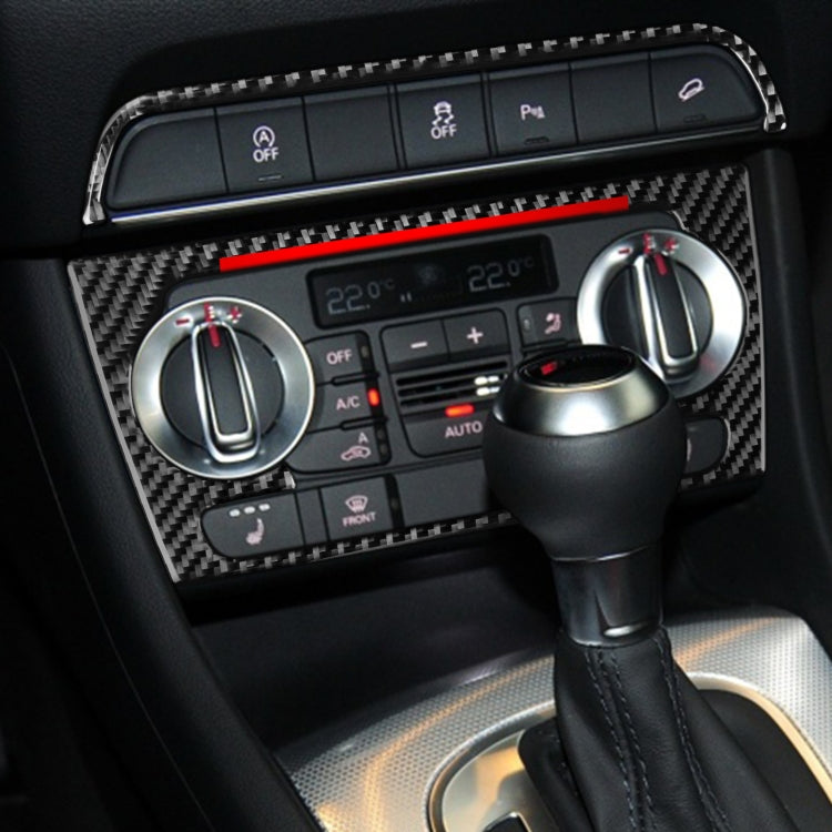 Carbon Fiber Car Air Conditioning Knob Frame Red Edge Decorative Sticker for Audi Q3 2013-2018,Left and Right Drive Universal, Air Conditioning Knob Frame Red Edge