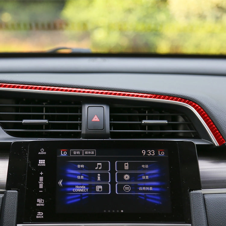 Car Carbon Fiber Above the Central Control Air Outlet Decorative Sticker for Honda Tenth Generation Civic 2016-2019, Left Drive