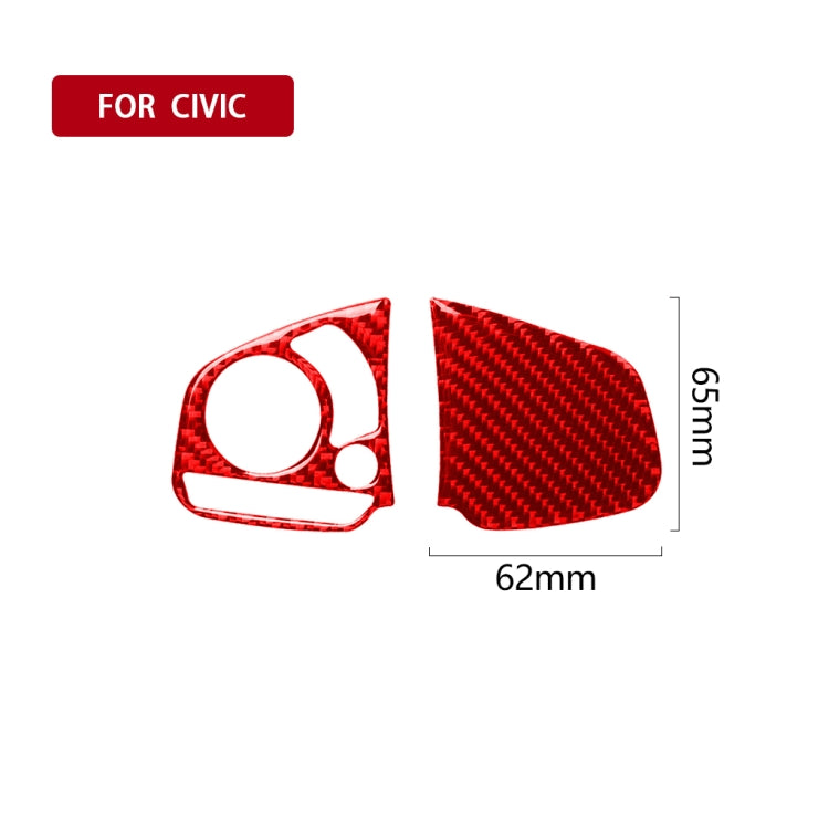 Car Carbon Fiber Steering Wheel Button Middle Configuration Decorative Sticker for Honda Tenth Generation Civic 2016-2019, Left and Right Drive Universal