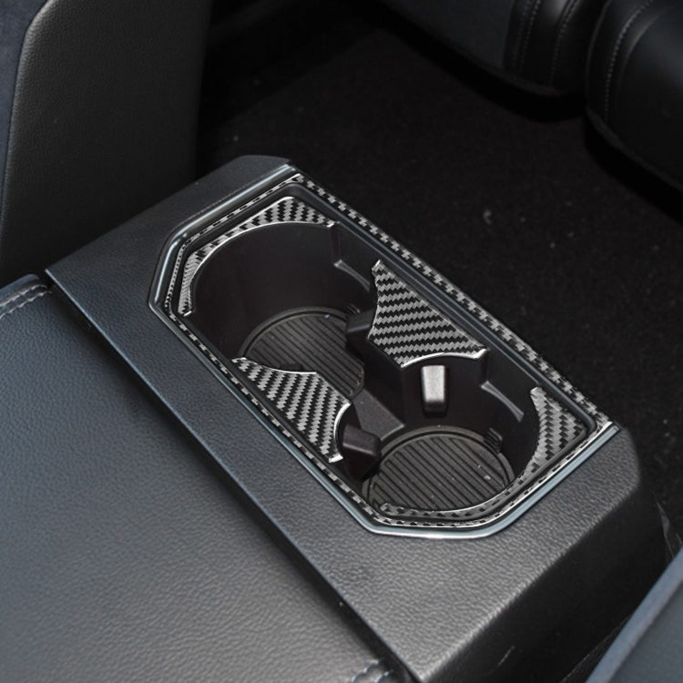 Car Carbon Fiber Rear Water Cup Holder Frame Decorative Sticker for Ford F150 2017-2020, Left and Right Drive Universal, Rear Water Cup Holder Frame