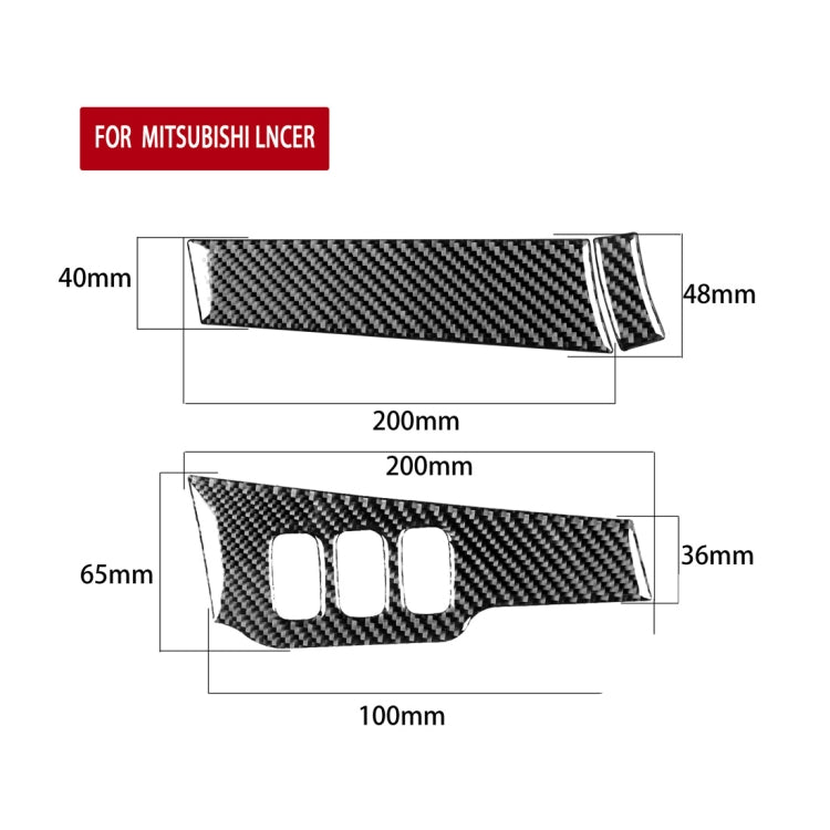 3 PCS Car Carbon Fiber Driver Light + Dashboard Decorative Sticker for Mitsubishi Lancer EVO 2008-2015, Left Drive, Driver Light + Dashboard