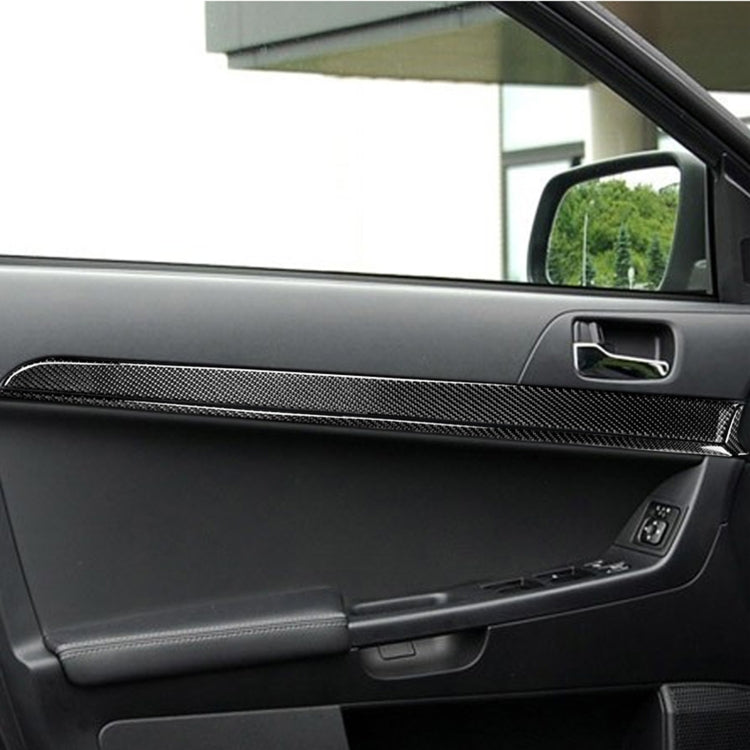 6 PCS Car Carbon Fiber Door Panel Decorative Sticker for Mitsubishi Lancer EVO 2008-2015, Left and Right Drive Universal, Door Handle