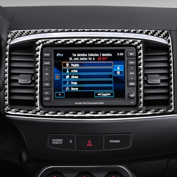 3 PCS Car Carbon Fiber Navigation System Set Decorative Sticker for Mitsubishi Lancer EVO 2008-2015, Left and Right Drive Universal, Navigation System Set
