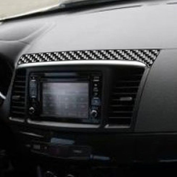Car Carbon Fiber Navigation System Cover Decorative Sticker for Mitsubishi Lancer EVO 2008-2015, Left and Right Drive Universal