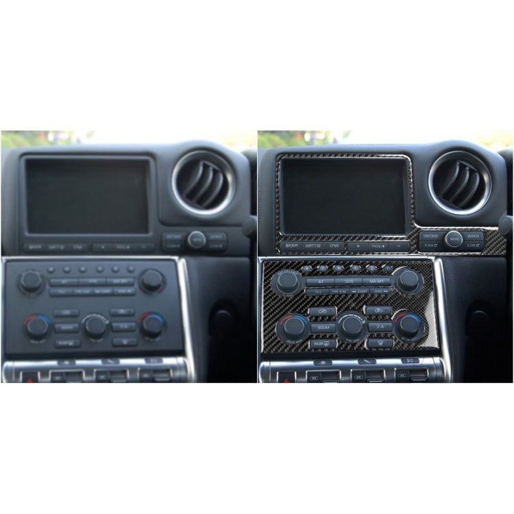 2 PCS Car Carbon Fiber Navigation Instrument Decorative Sticker for Nissan GTR R35 2008-2016, Right Drive