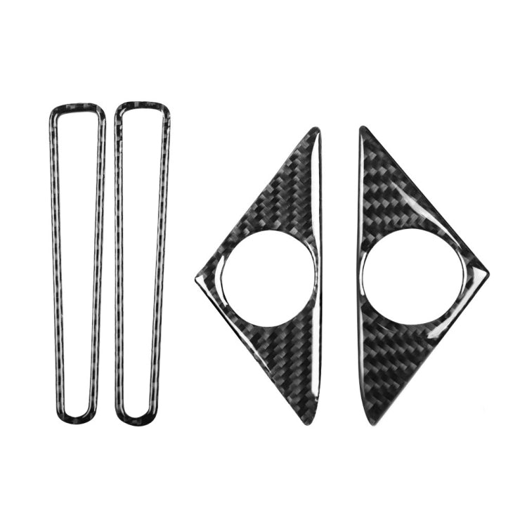 4 PCS Car Carbon Fiber Door Horn + Window Air Outlet Decorative Sticker for Nissan GTR R35 2008-2020, Left and Right Drive Universal, Door Horn + Window Air Outlet