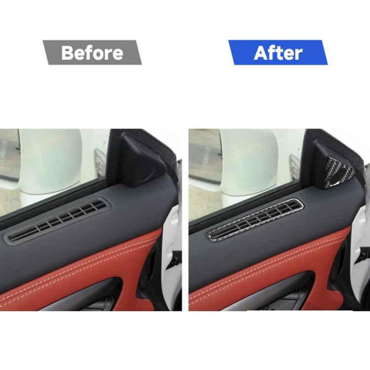 4 PCS Car Carbon Fiber Door Horn + Window Air Outlet Decorative Sticker for Nissan GTR R35 2008-2020, Left and Right Drive Universal, Door Horn + Window Air Outlet