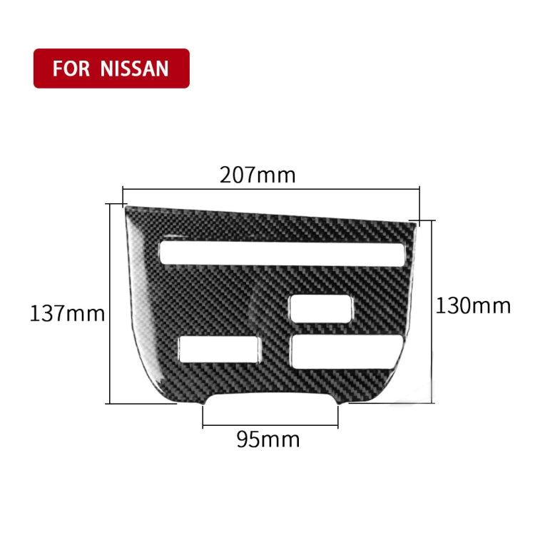 Car Carbon Fiber CD Player Console C Type Decorative Sticker for Nissan GTR R35 2008-2016, Left Drive, CD Player Console C