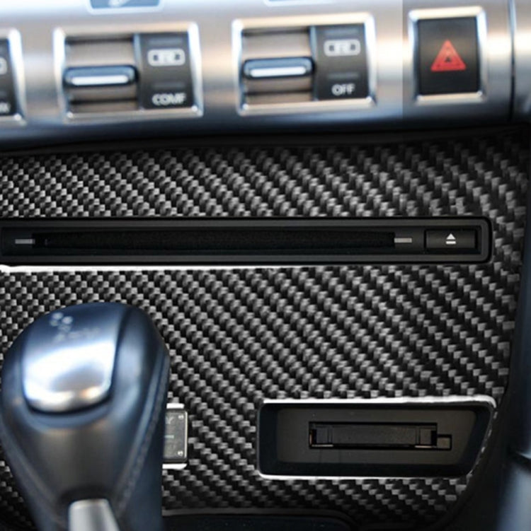 Car Carbon Fiber CD Player Console B Type Decorative Sticker for Nissan GTR R35 2008-2016, Left Drive, CD Player Console B