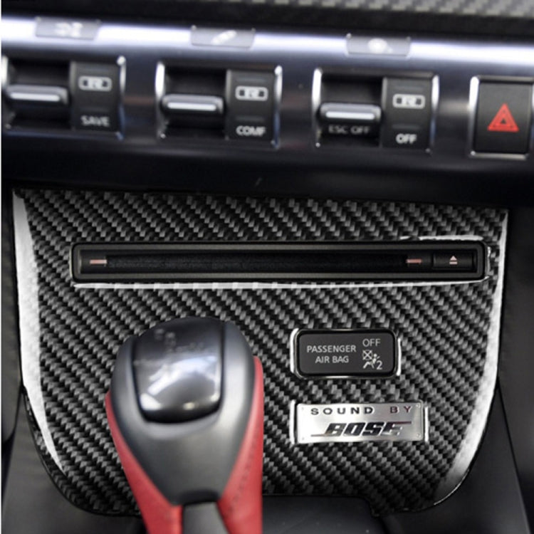 Car Carbon Fiber CD Player Console A Type Decorative Sticker for Nissan GTR R35 2008-2016, Left Drive, CD Player Console A