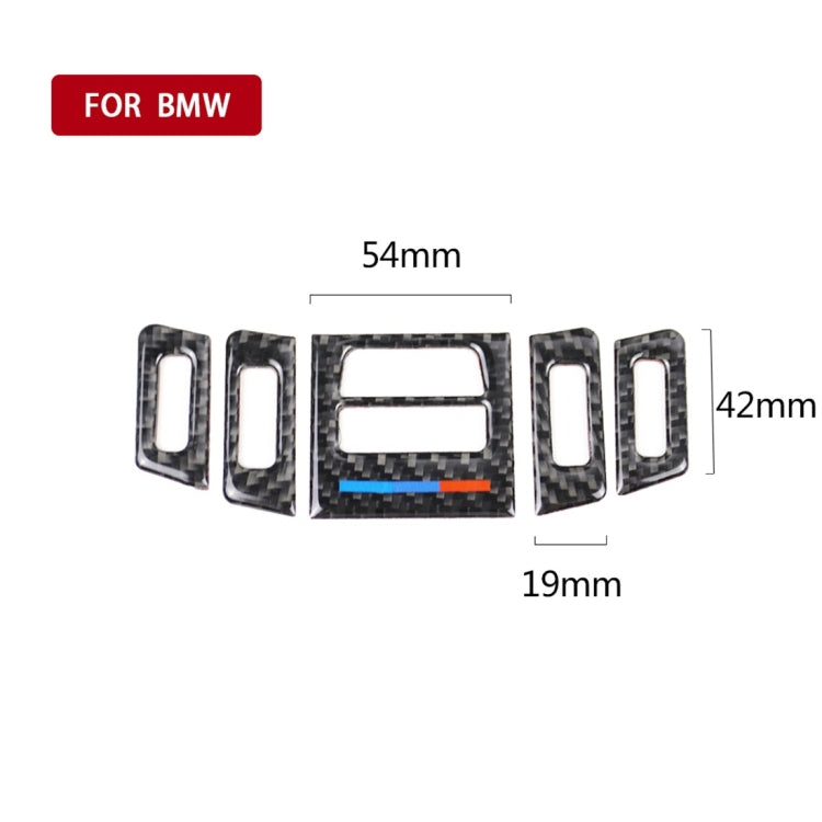 5 PCS Low Matching Three Color Carbon Fiber Car Air Outlet Decorative Sticker for BMW E90 / E92 / E93 2005-2012, Low Matching Air Outlet(Three Color)