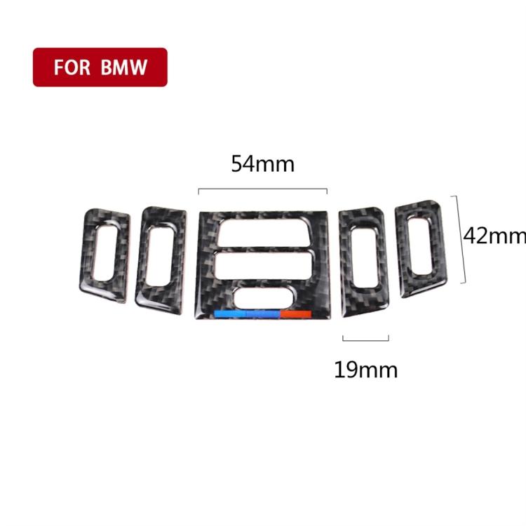 5 PCS High Matching Three Color Carbon Fiber Car Air Outlet Decorative Sticker for BMW E90 / E92 / E93 2005-2012, High Matching Air Outlet (Three Color)