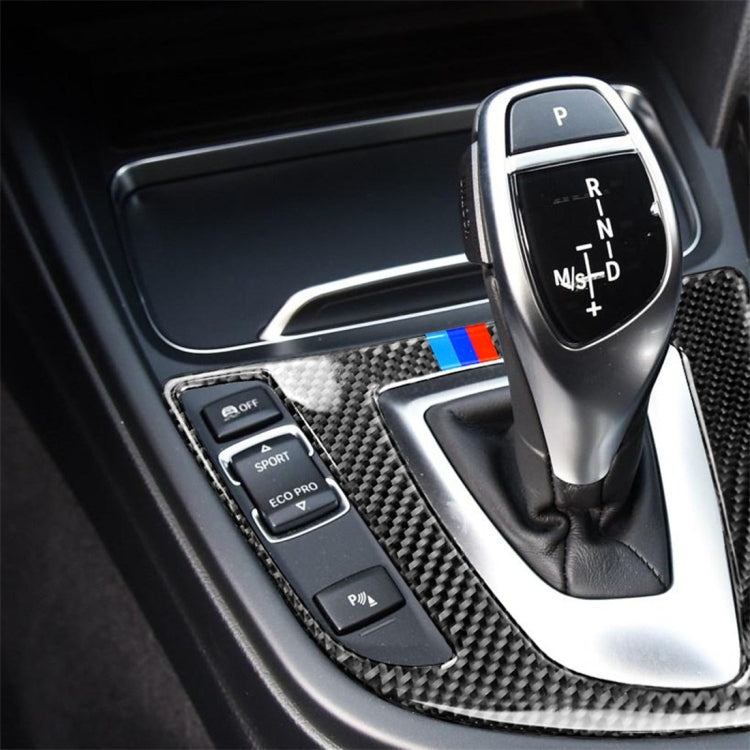 Three Color Carbon Fiber Car Gear Panel Decorative Sticker for BMW (F30) 2013-2017 / (F34) 2013-2017, Sutible for Left Driving, Gear Panel(Three Color)
