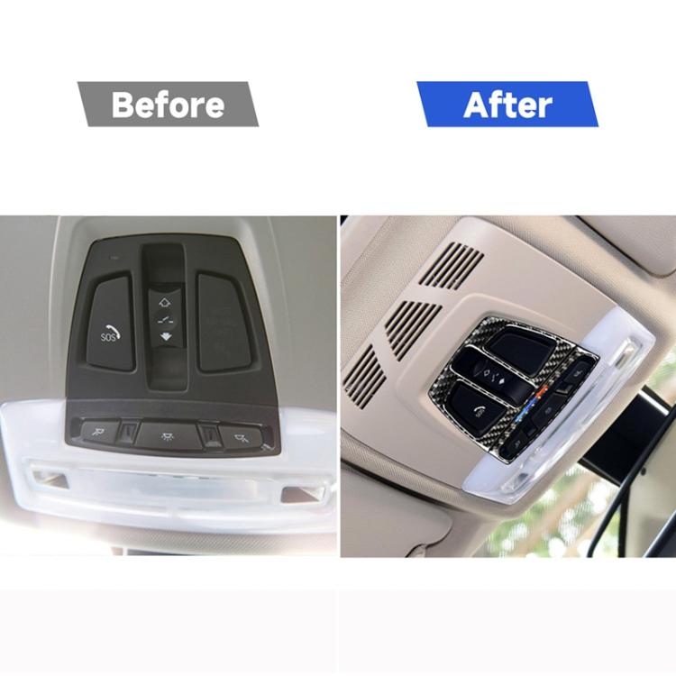 Three Color Carbon Fiber Car Reading Light Panel Decorative Sticker for BMW F20 2012-2017 / F30 / F34 / F32 2013-2017 / X5 2014-2017 / X6 2015-2017 / X1 2016-2017, Reading Light(Three Color)