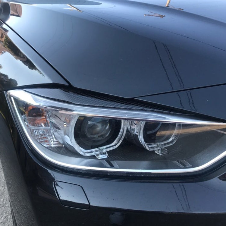 1 Pairs Carbon Fiber Car Lamp Eyebrow Decorative Sticker for BMW F30 2013-2015, Lamp Eyebrow