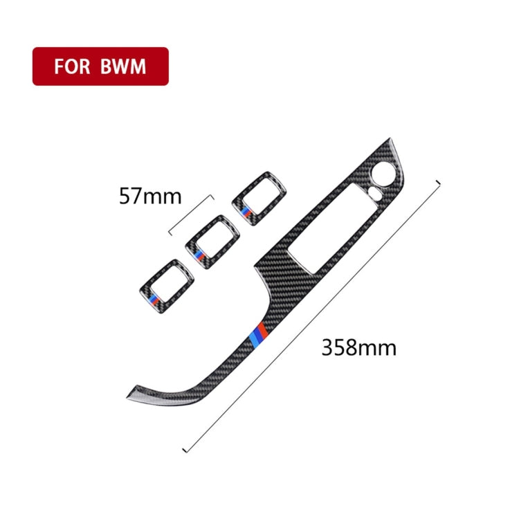 4 PCS Three Color Carbon Fiber Car Left Driving Lifting Panel Decorative Sticker without Folding for BMW E90 / 320i / 325i, Diameter: 35.8cm, without Folding,Diameter: 35.8cm(Three Color)