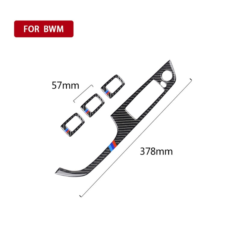 4 PCS Three Color Carbon Fiber Car Left Driving Lifting Panel Decorative Sticker without Folding for BMW E90 / 320i / 325i, Diameter: 37.8cm, without Folding,Diameter: 37.8cm(Three Color)