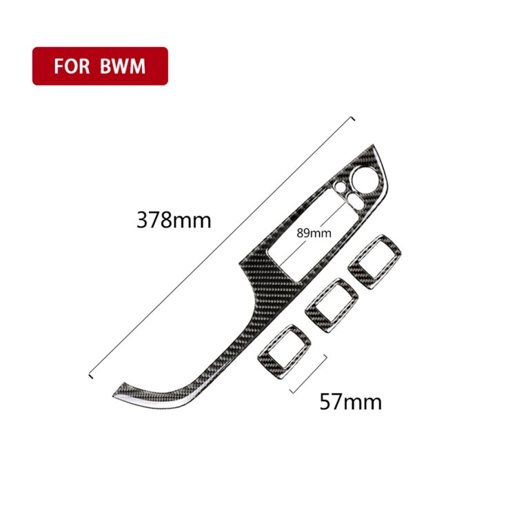 4 PCS Carbon Fiber Car Left Driving Lifting Panel Decorative Sticker with Folding for BMW E90 / 320i / 325i, Diameter: 37.8cm